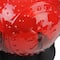 Red Molded Glass Lantern with LED Pillar Timer Candle